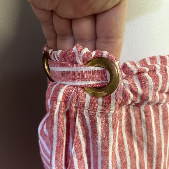 Michael Michael Kors Women Muted Red White StripePull-on Linen Blend Pants Sz 4 - Picture 5 of 10